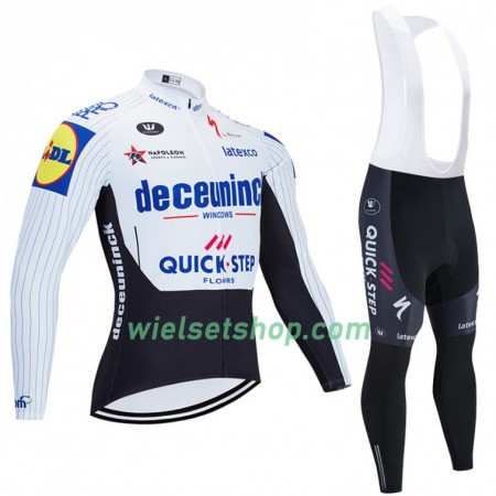 Fietskleding (Fietsshirt Lange Mouw + Lange Koersbroek) 2020 Deceuninck-Quick-Step N004